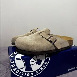 Birkenstock Taupe vegan Suede Slip-Ons